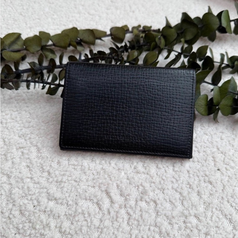 Burberry Black Leather Nova Check Card Case Wallet Slim Bifold COA - Picture 2 of 7